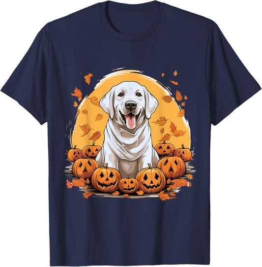 Labrador Retriever Dog Breed Pet Halloween Pumpkins T-Shirt - T-Shirt | Navy