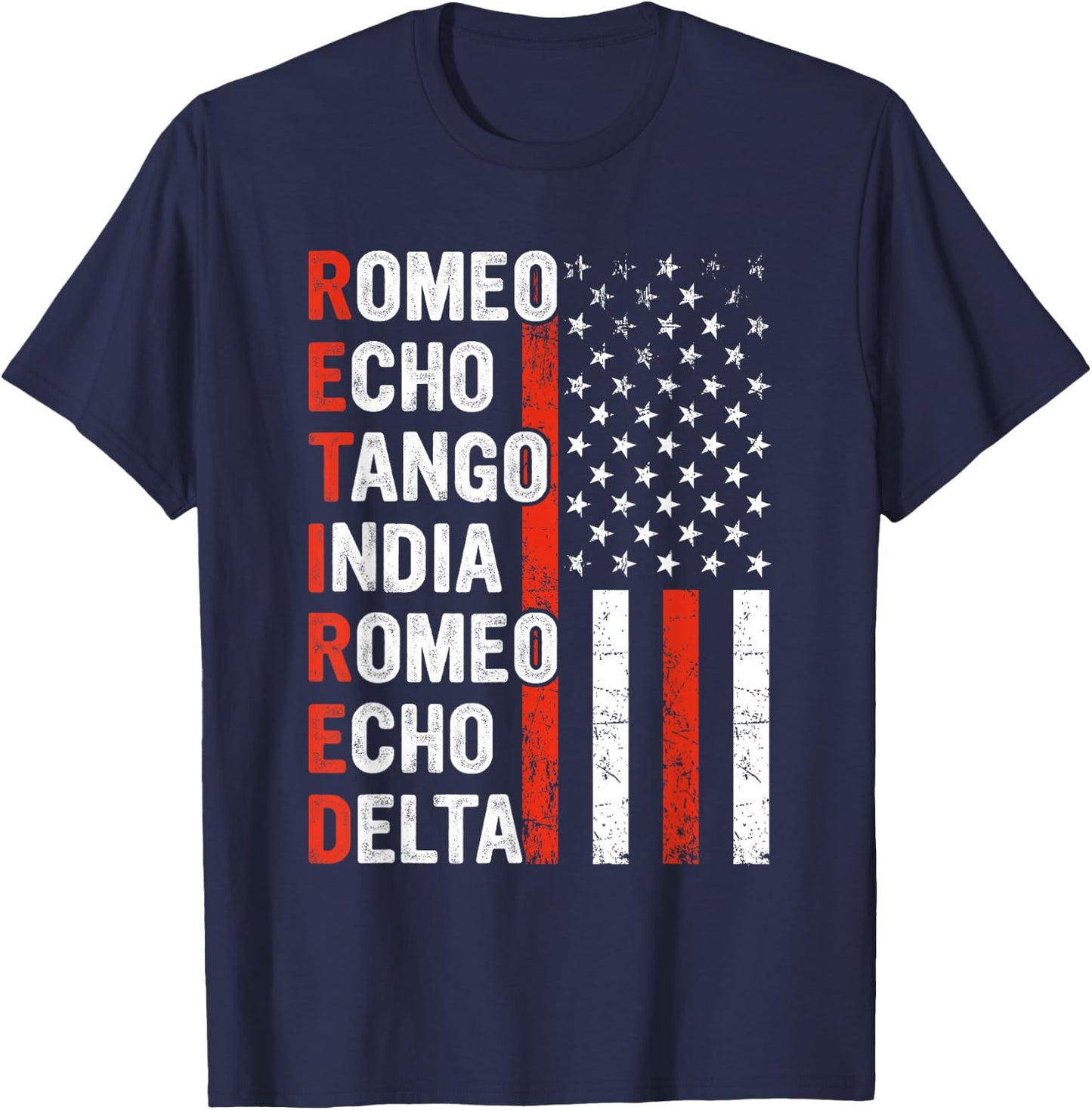 Phonetic Alphabet Retired Veteran Retirement Army Military T-Shirt - T-Shirt | Navy