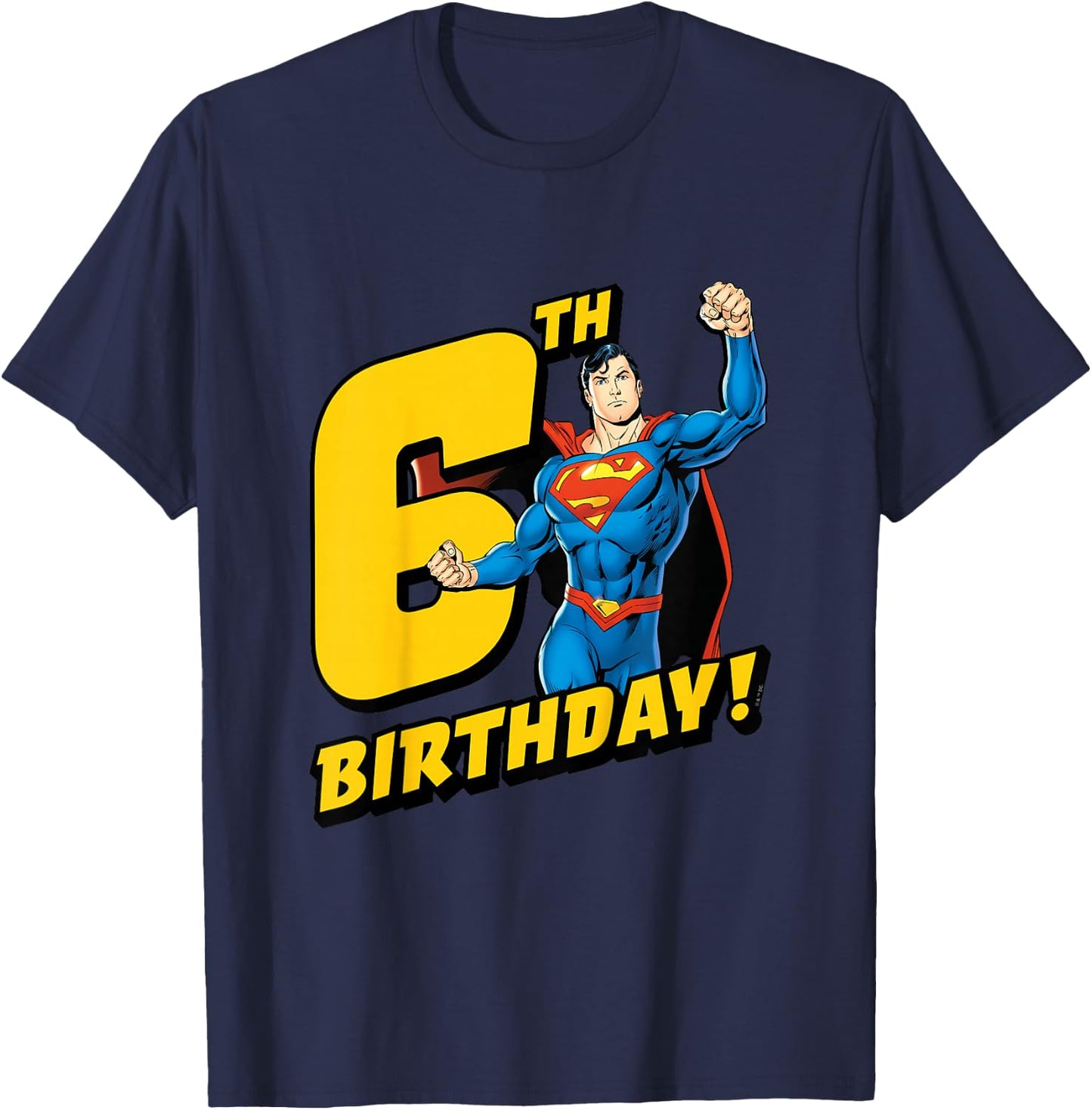 Kids Superman 6th Birthday T-Shirt - T-Shirt | Navy