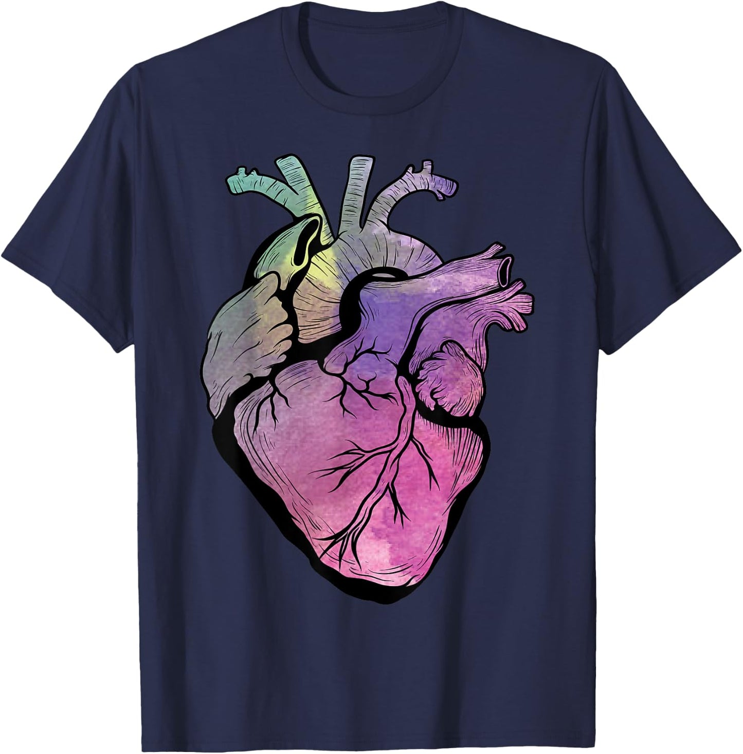 Real Human Heart Graphic Medical Anatomical Cardiologist T-Shirt - T-Shirt | Navy
