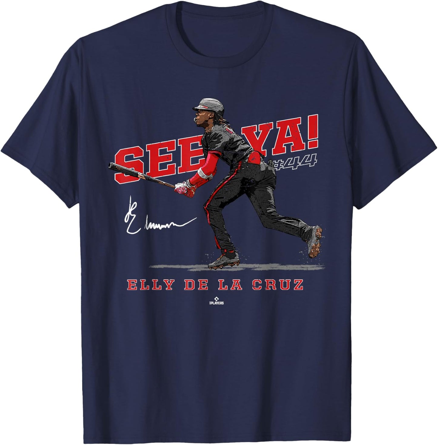 See Ya! Elly De La Cruz Cincinnati MLBPA T-Shirt - T-Shirt | Navy