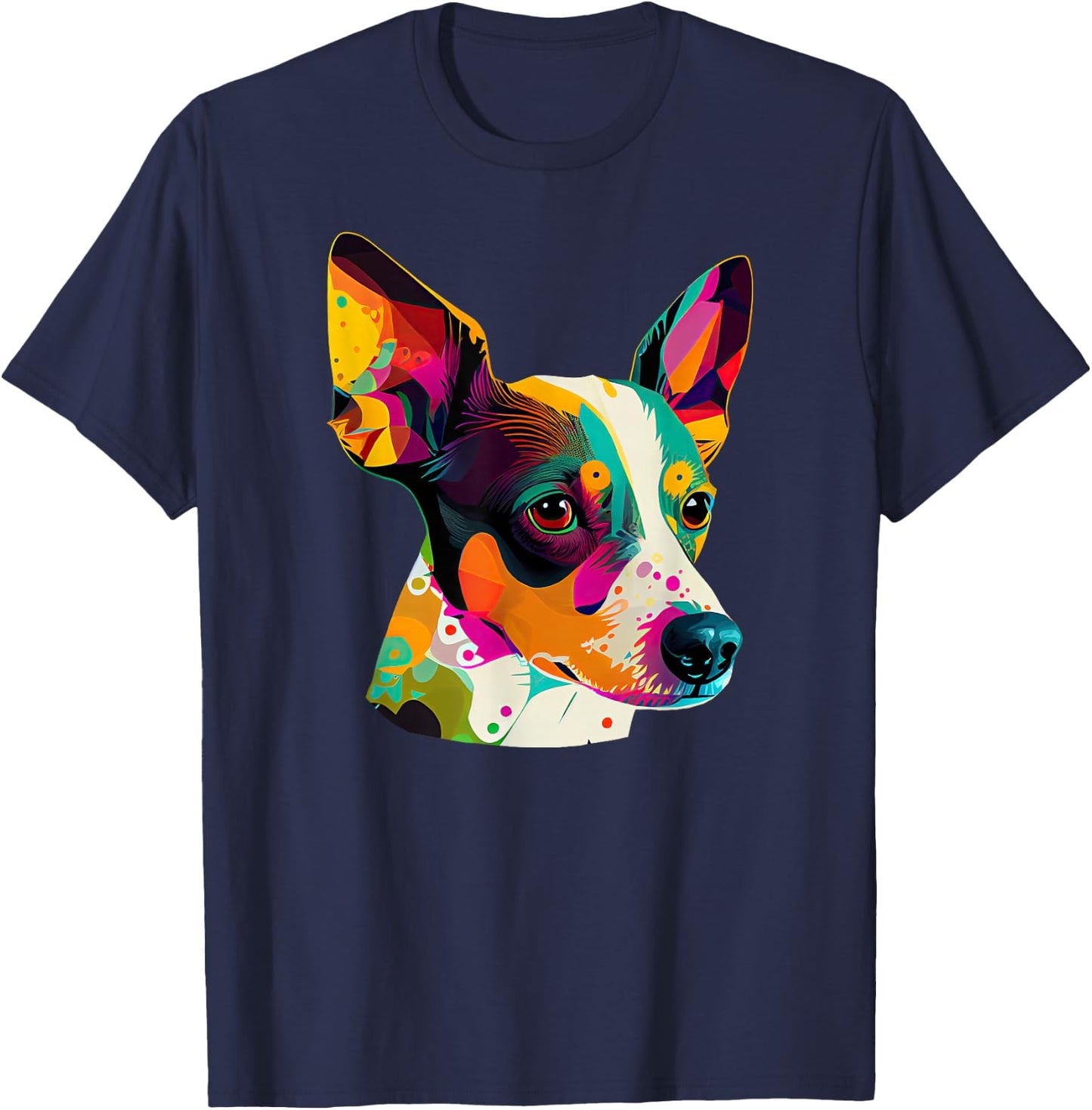 Rat Terrier Lover Pop Art Rat Terrier Dog T-Shirt - T-Shirt | Navy