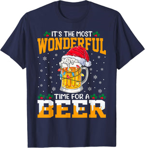 It's The Most Wonderful Christmas Time For A Beer Lovers T-Shirt - T-Shirt | Navy