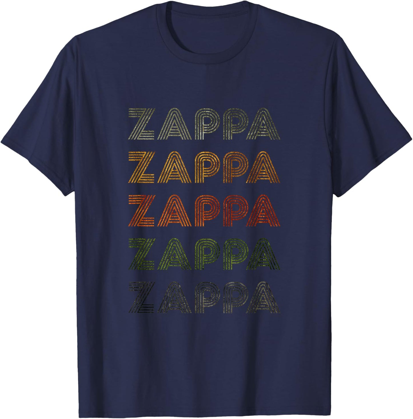 Love Heart Zappa Grunge Vintage Style Black Zappa T-Shirt - T-Shirt | Navy
