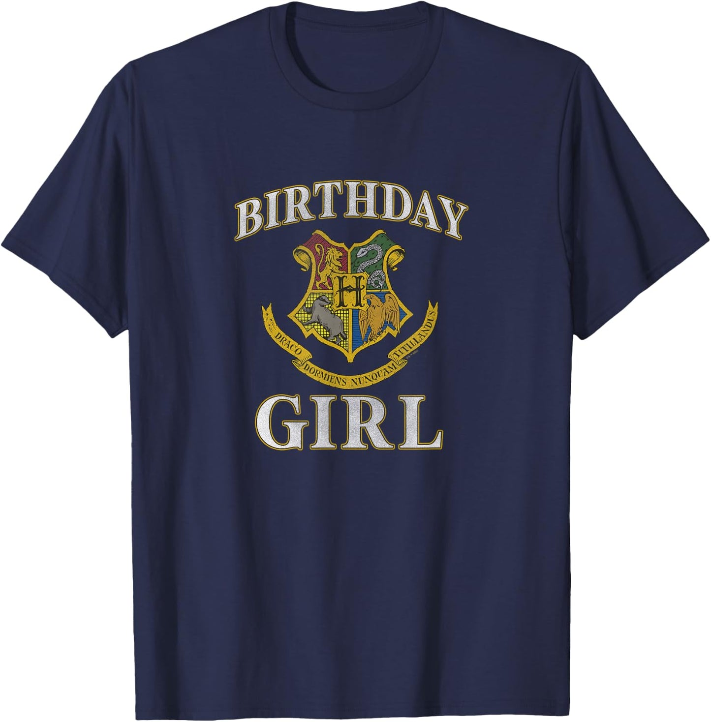 Harry Potter Birthday Girl Hogwarts Iconic Emblem Logo T-Shirt - T-Shirt | Navy