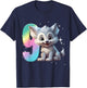 9th Birthday Wolf Shirt Birthday Girl Outfit Wolves 9 Nine T-Shirt - T-Shirt | Navy