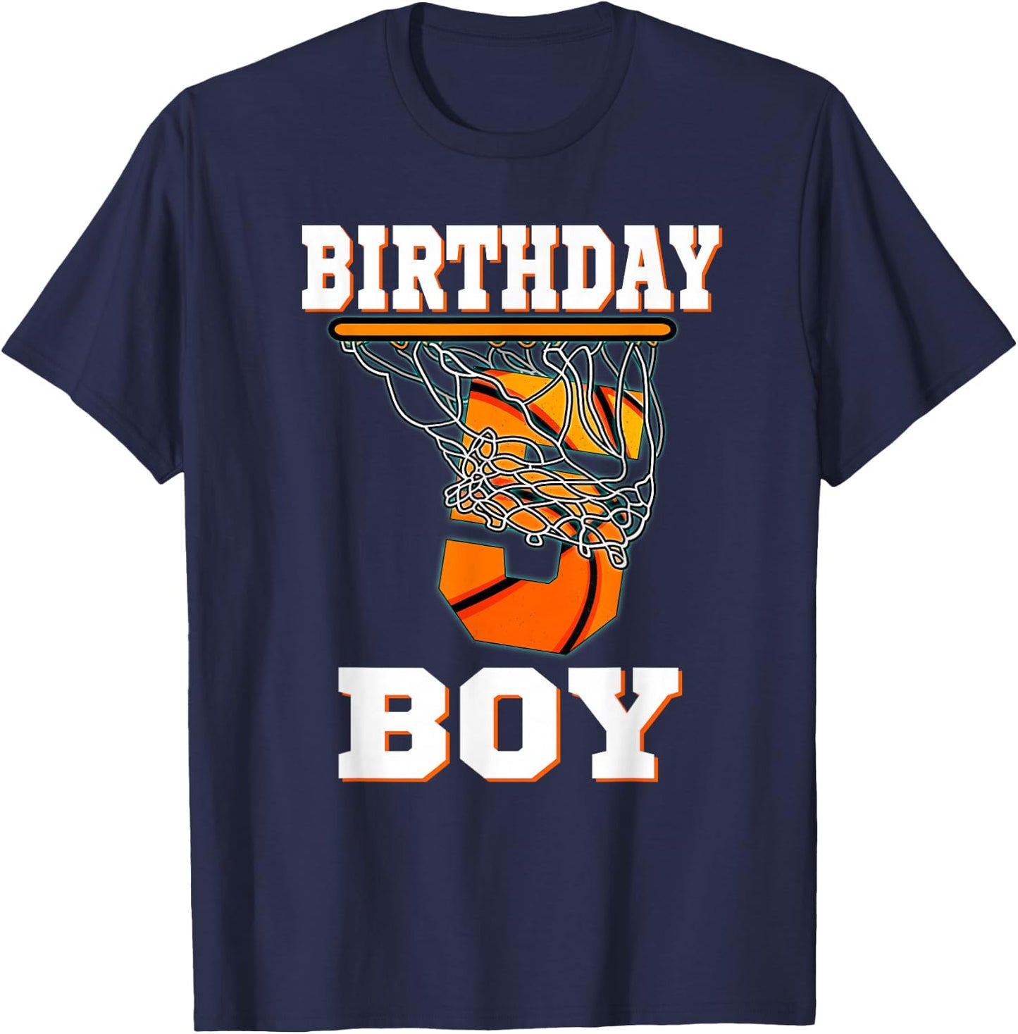 5 Years Old Basketball Boy 5th Birthday Party Celebration T-Shirt - T-Shirt | Navy