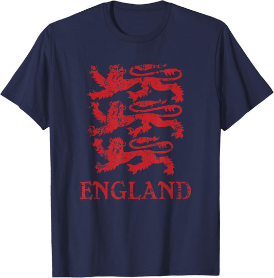 England Lion Symbol English Pride T-Shirt - T-Shirt | Navy