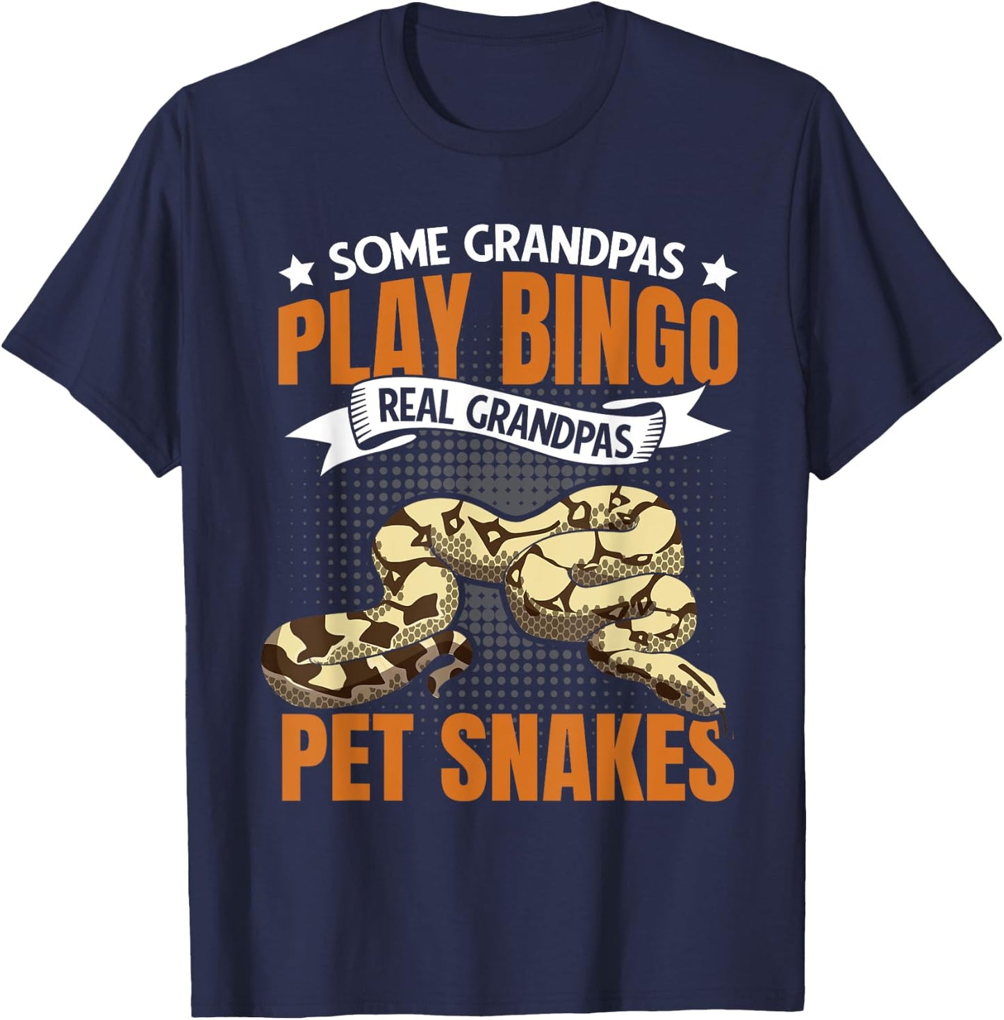 Real Grandpas Pet Snakes Old Guy Men Serpent Reptile T-Shirt - T-Shirt | Navy