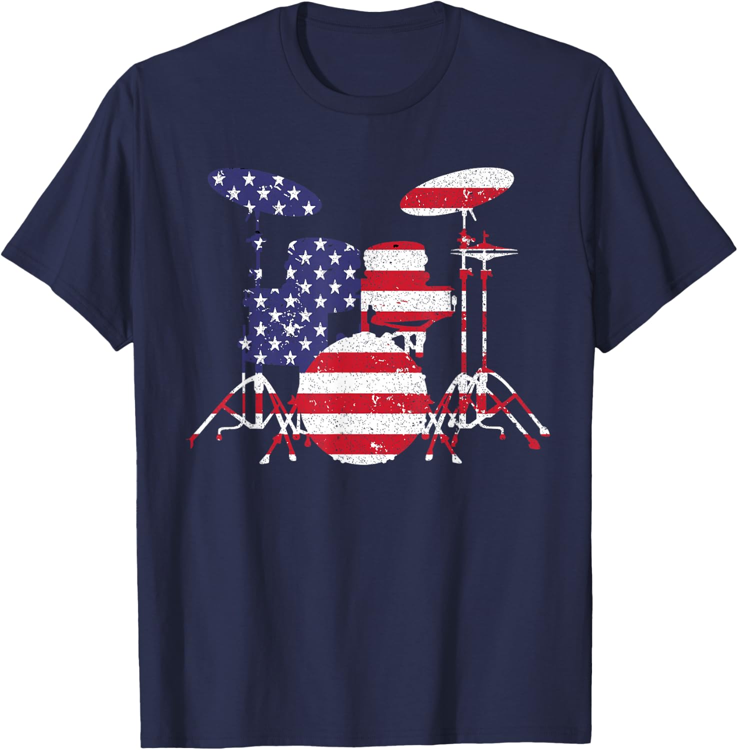 Best Drum Design Women Drum Set Drumming Drummer T-Shirt - T-Shirt | Navy