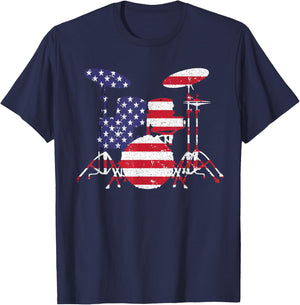 Best Drum Design Women Drum Set Drumming Drummer T-Shirt - T-Shirt | Navy