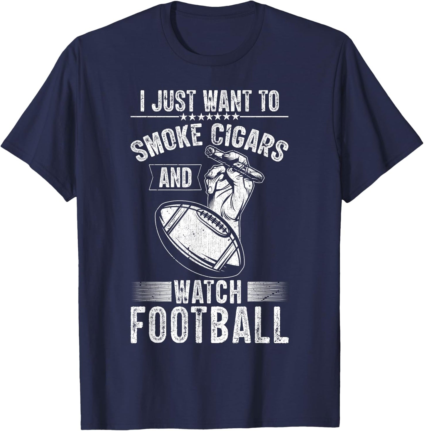 Gameday Smoke Cigars and Watch Football T-Shirt - T-Shirt | Navy
