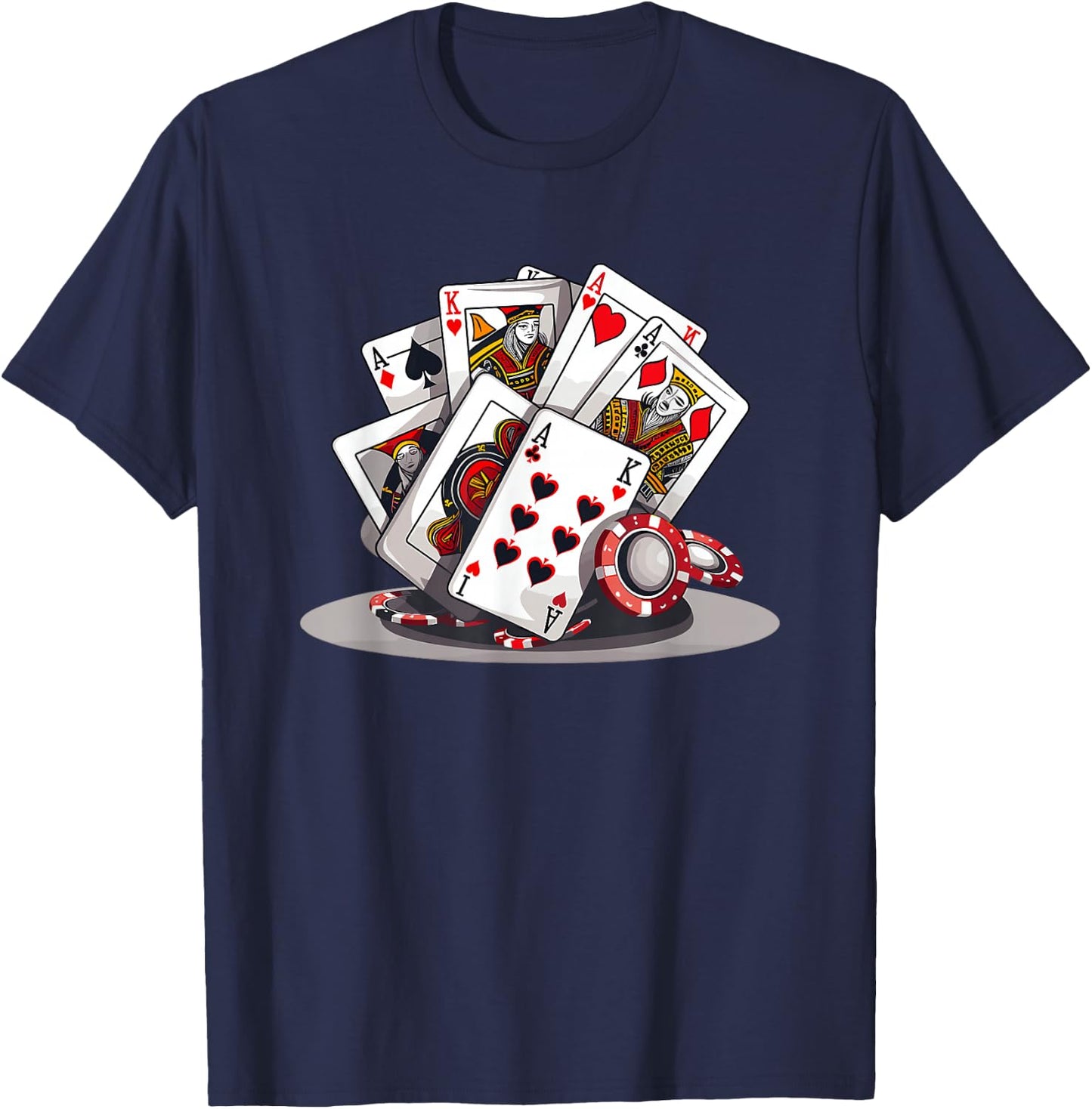 Funny Poker Card Player Casino Gambler Poker T-Shirt - T-Shirt | Navy
