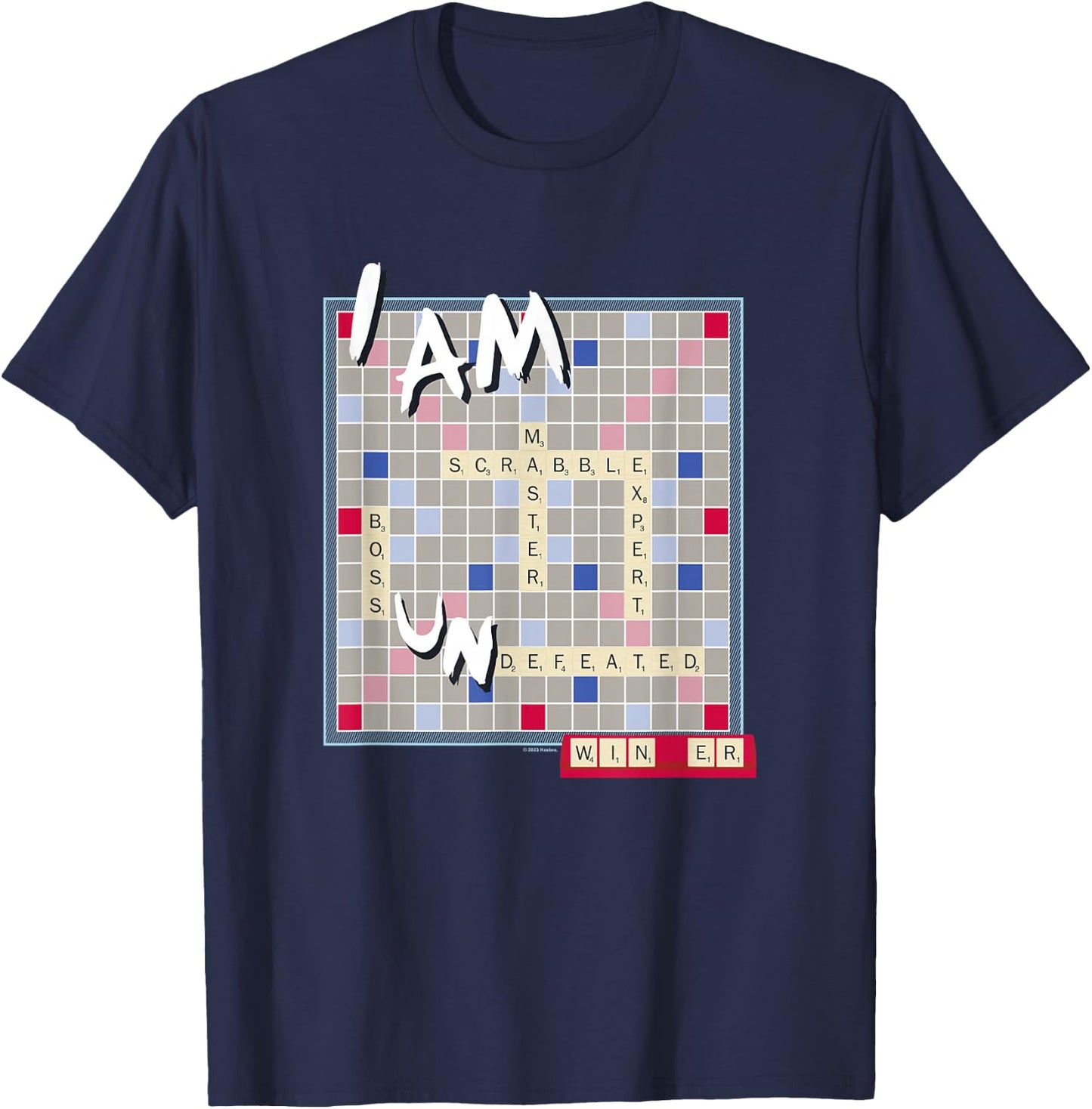 Scrabble I Am Undefeated Winning Letters Vintage Board T-Shirt - T-Shirt | Navy