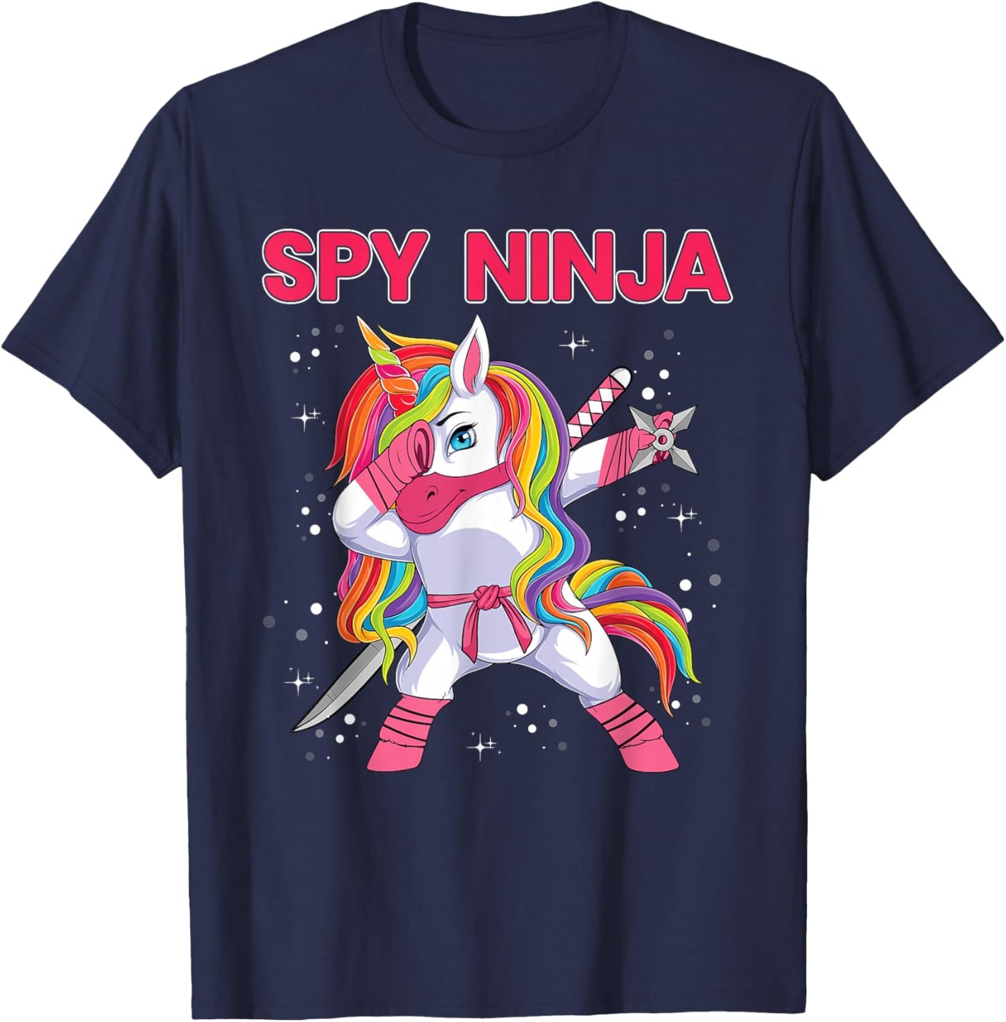 Gaming Spy Unicorn Ninja Gamers Gaming Enthusiast T-Shirt - T-Shirt | Navy