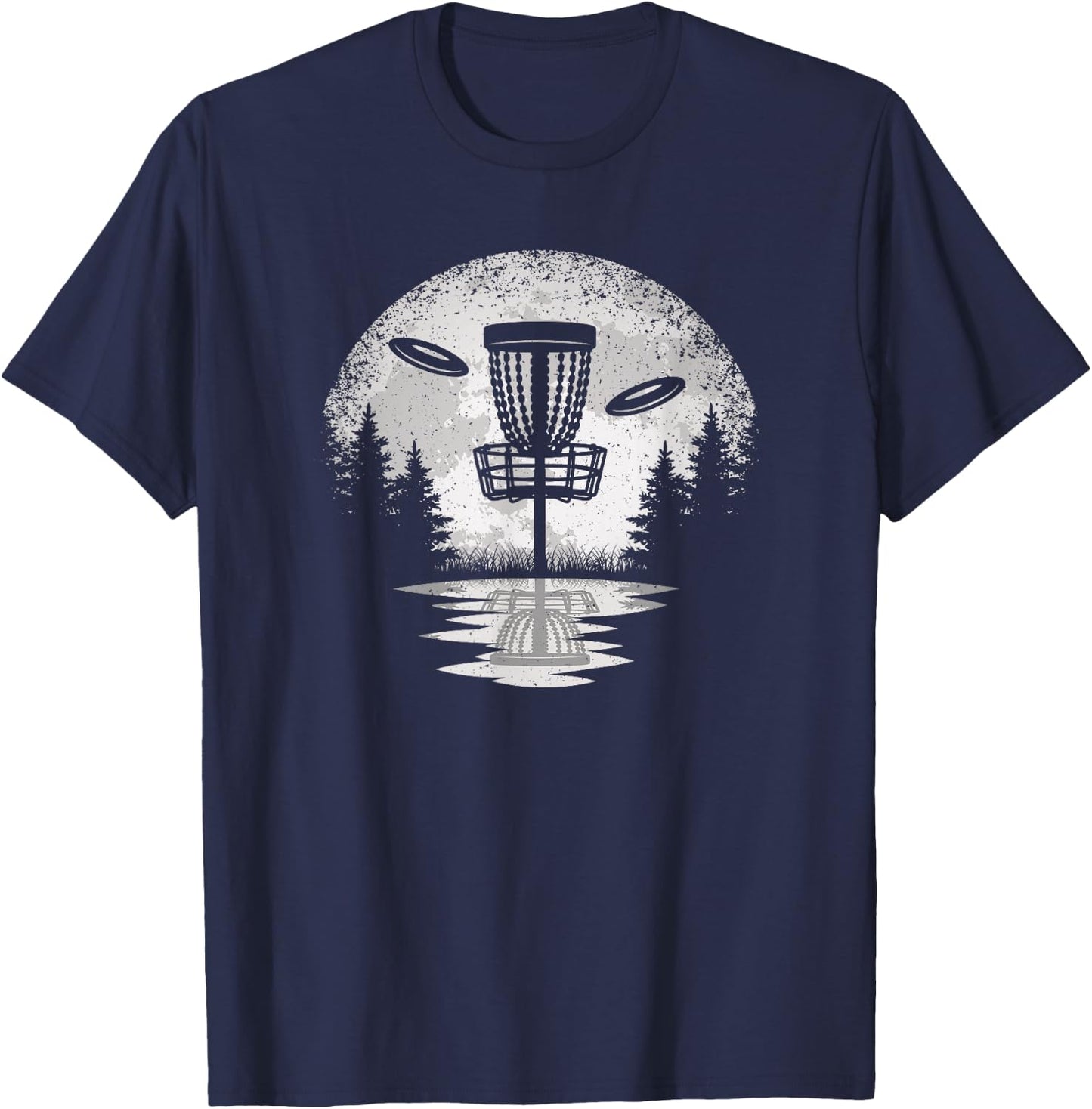 Vintage Disc Golf Basket Tree Frisbee Golf Lover Men Women T-Shirt - T-Shirt | Navy