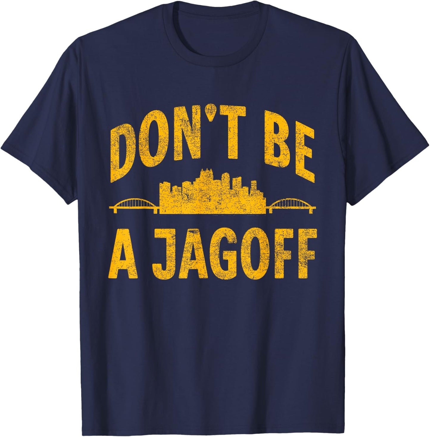 Funny Pittsburgh Jagoff Steel City Skyline 412 Home Vintage T-Shirt - T-Shirt | Navy