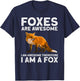 Cool Fox Design Women Kids Wildlife Animal Fox Lover Small T-Shirt - T-Shirt | Navy