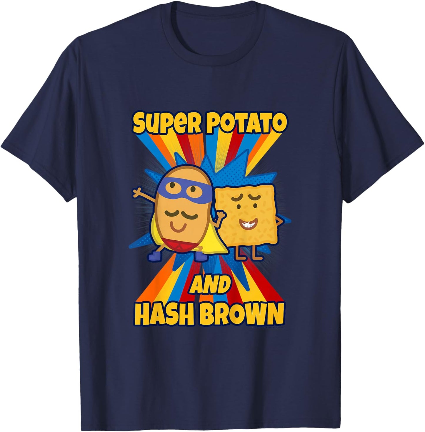 Kids Peppa Pig Super Potato and Hash Brown T-Shirt - T-Shirt | Navy