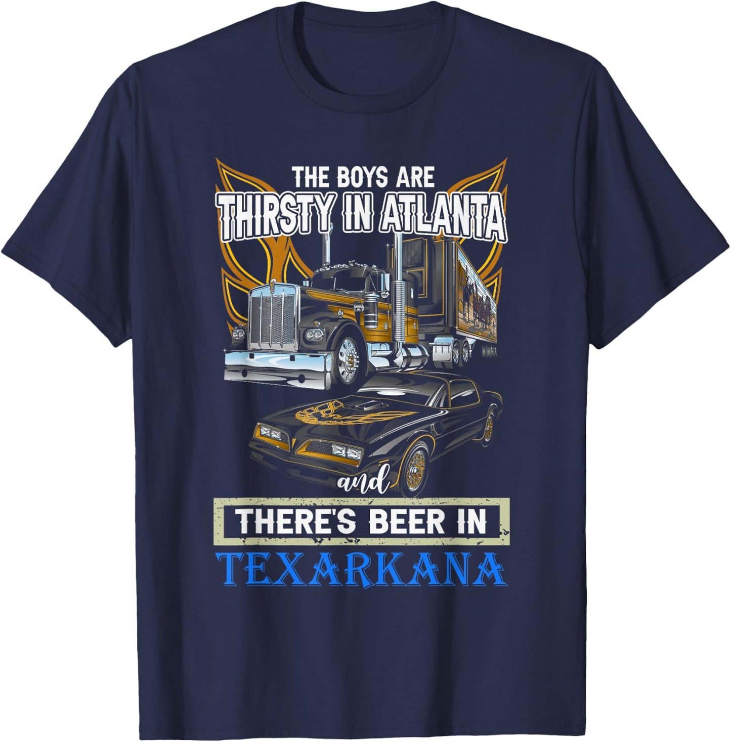Vintage Trucking Bandit 1977 Snowman Classic Art Cars T-Shirt - T-Shirt | Navy