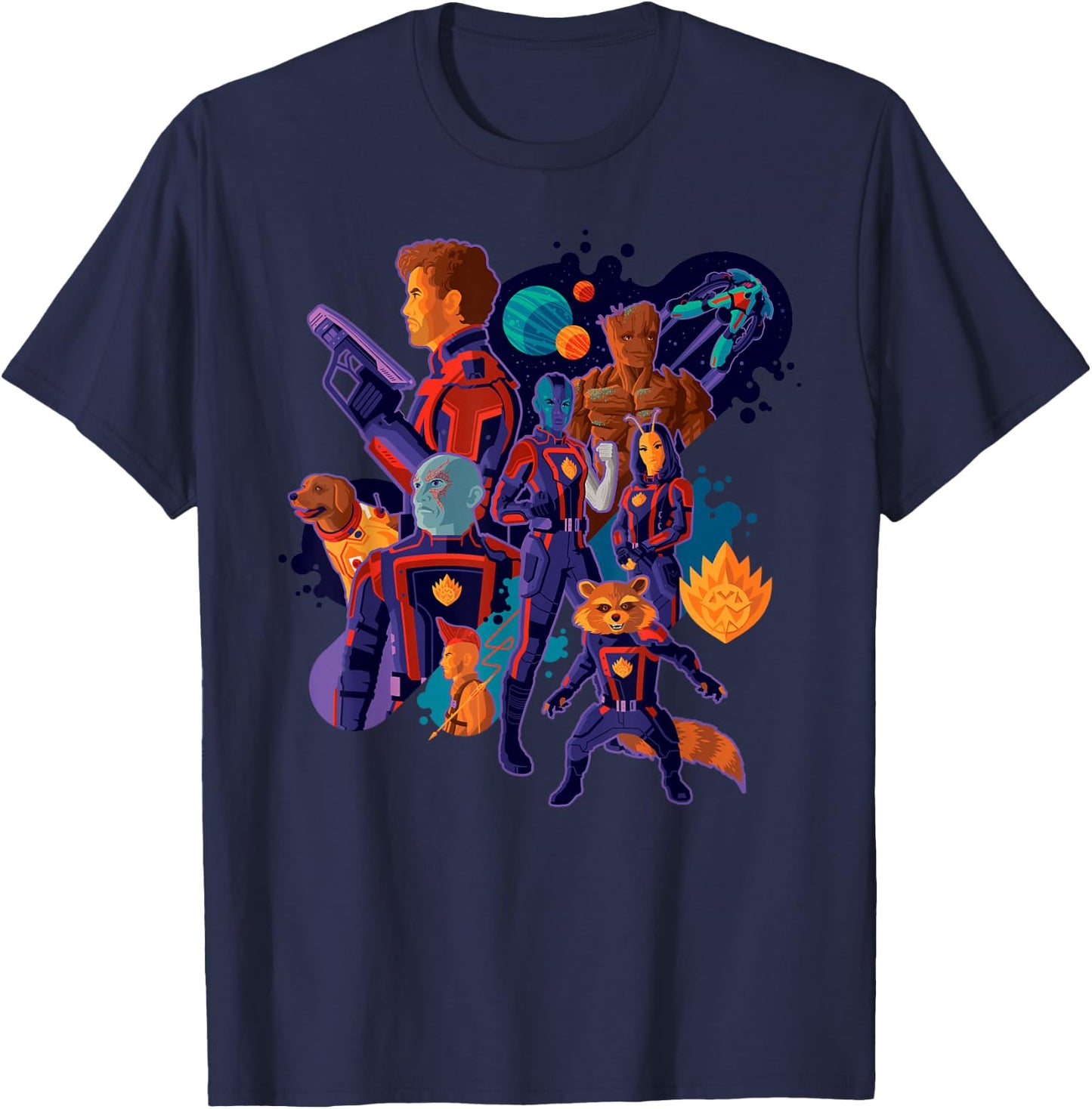 Marvel Guardians of The Galaxy Volume 3 Cosmic Team T-Shirt - T-Shirt | Navy