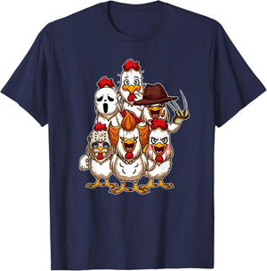 My Little Horror Crew - Halloween Chicken Horror Movie T-Shirt - T-Shirt | Navy