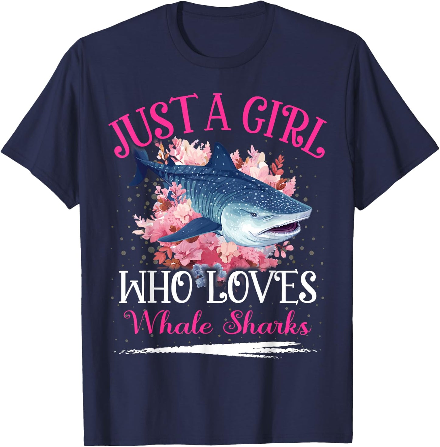 Just A Girl Who Loves Whale Shark Girls T-Shirt - T-Shirt | Navy