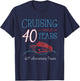 40th Anniversary Cruise Shirt His and Hers Couple T-Shirt - T-Shirt | Navy