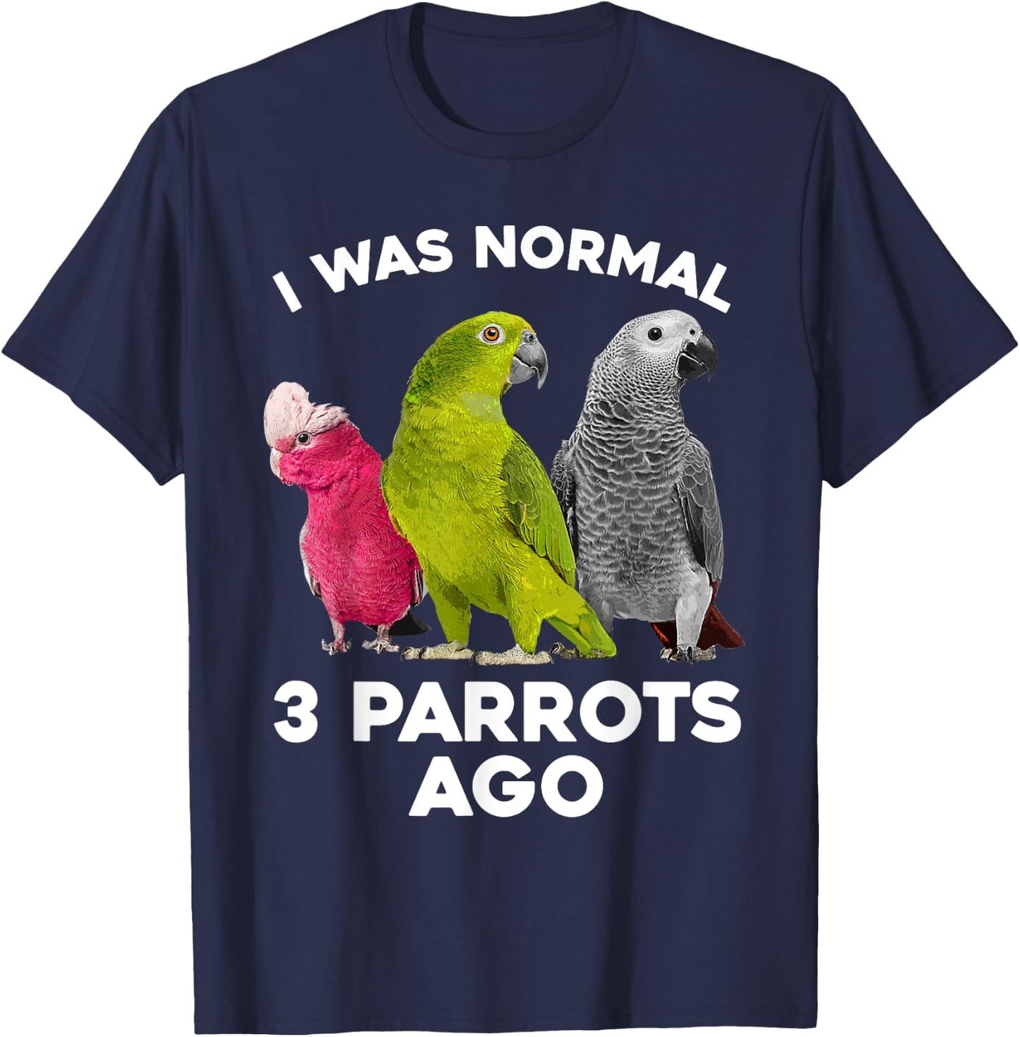Cool Parrot Art Women Cockatoo Cockatiel Macaw Bird T-Shirt - T-Shirt | Navy