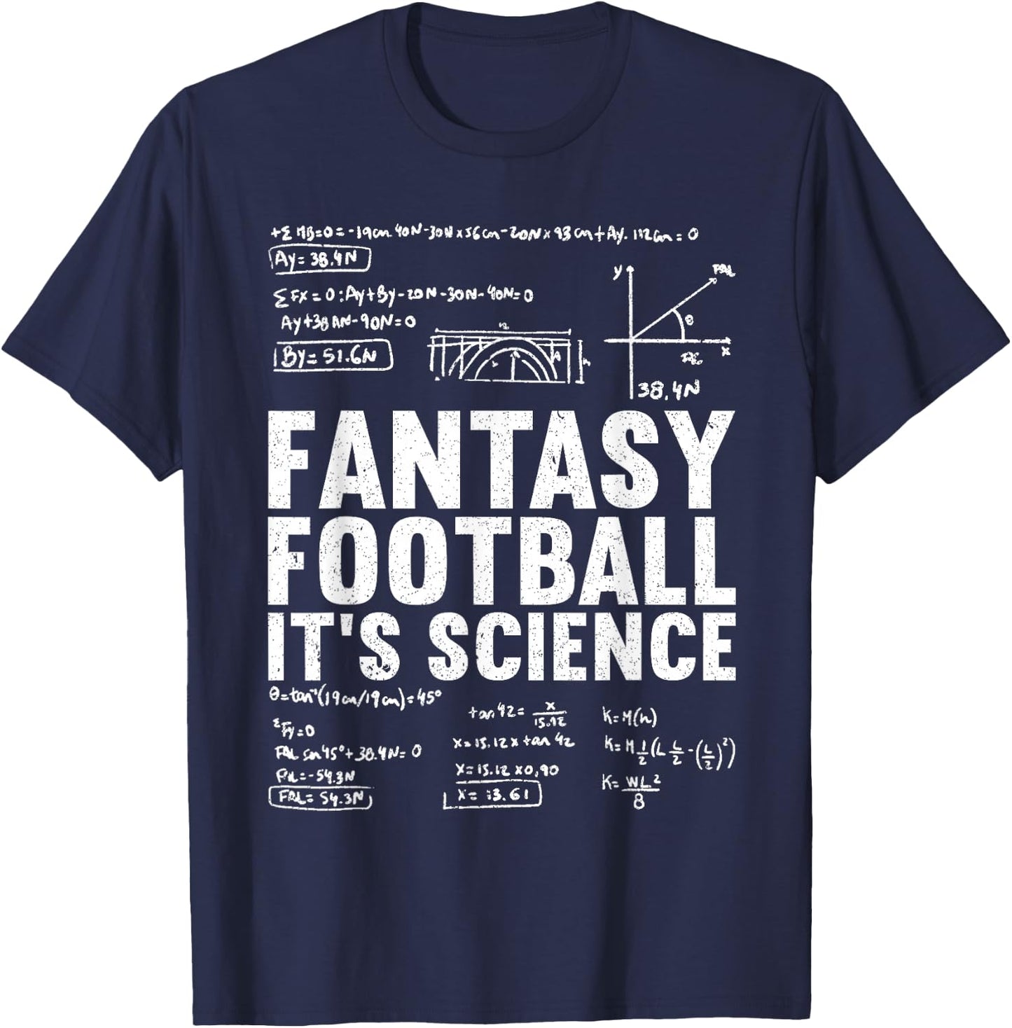 Fantasy Football It's Science | Draft Funny Fantasy Football T-Shirt - T-Shirt | Navy
