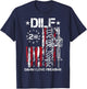 Funny DILF - Damn I Love Firearms Gun American Flag Men T-Shirt - T-Shirt | Navy
