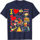 Thai hand drawn landmarks, Thailand map, Culture icons T-Shirt - T-Shirt | Navy