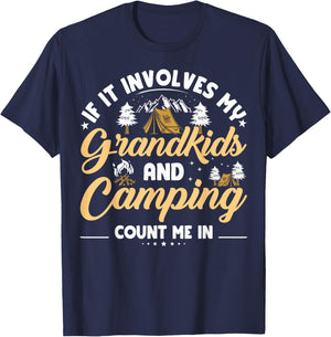 Grandkids And Camping Trip Funny Camping Grandparents T-Shirt - T-Shirt | Navy