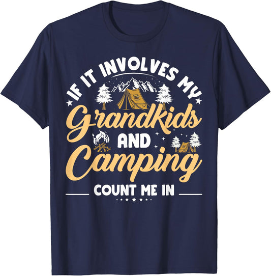 Grandkids And Camping Trip Funny Camping Grandparents T-Shirt - T-Shirt | Navy