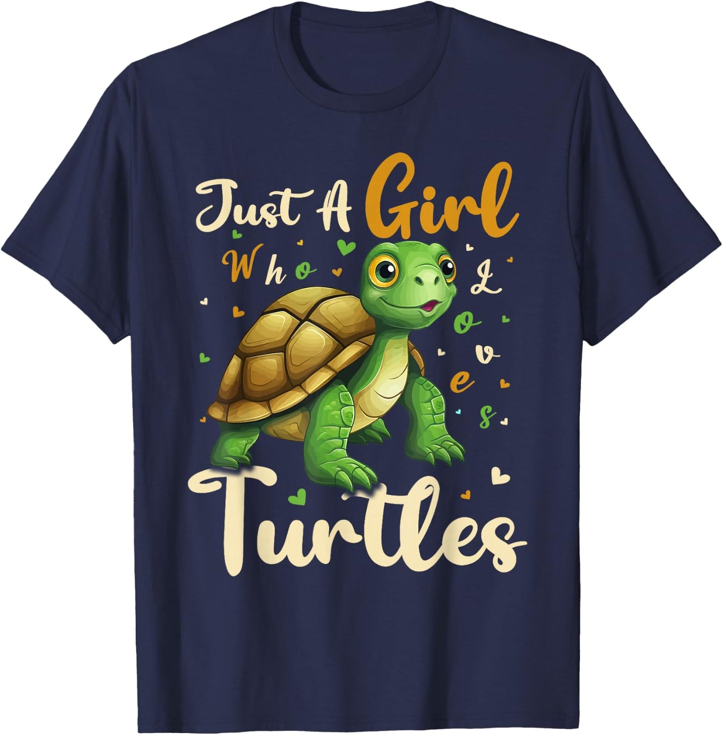 Turtle Lover Just A Girl Who Loves Turtles T-Shirt - T-Shirt | Navy