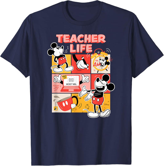 Mickey Mouse - Teacher Life T-Shirt - T-Shirt | Navy