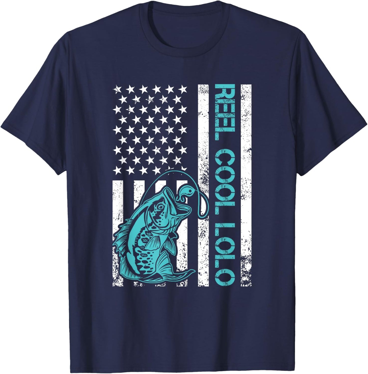 Reel Cool Lolo Fishing Shirt Funny Grandpa Father's Day T-Shirt - T-Shirt | Navy