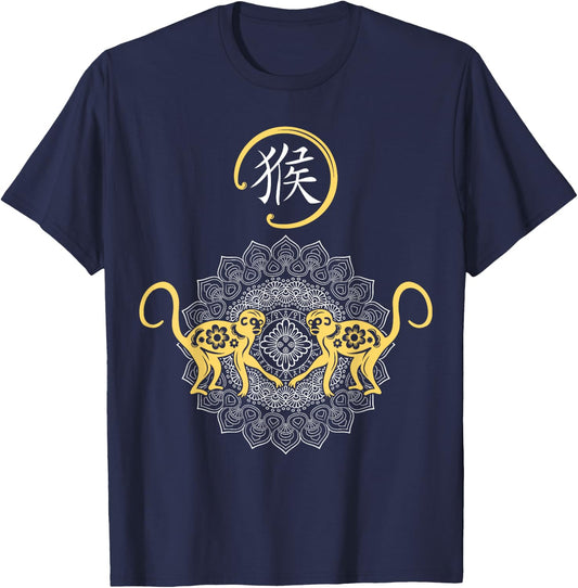 Year of The Monkey Chinese Zodiac Lunar New Year Men Women T-Shirt - T-Shirt | Navy