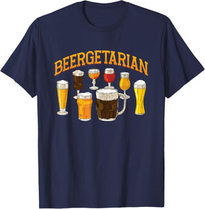 Funny Beergetarian | Craft Beer | Beer Drinker T-Shirt - T-Shirt | Navy