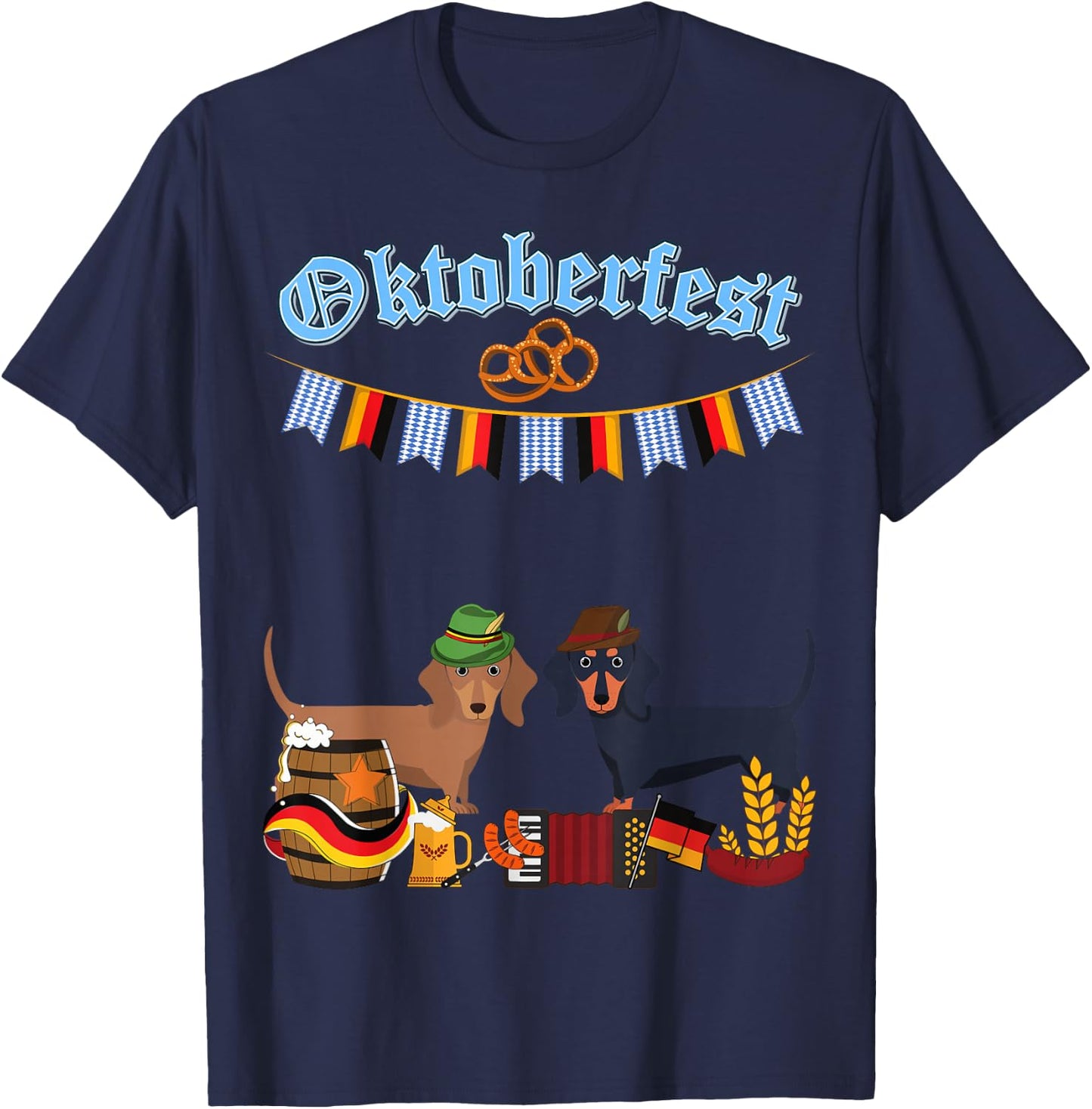 Dachshund Oktoberfest T-Shirt - T-Shirt | Navy