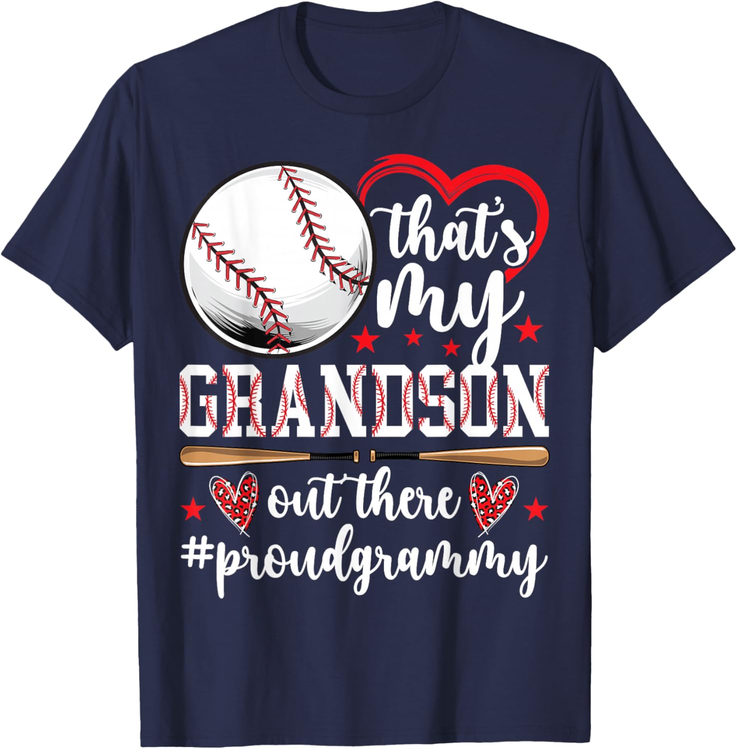 That's My Grandson Baseball Grammy Of A Baseball Player T-Shirt - T-Shirt | Navy
