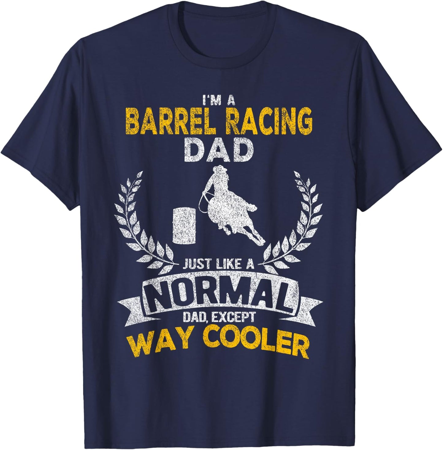 Funny Barrel Racing Dad Barrel Racing Girl Horse Retro T-Shirt - T-Shirt | Navy