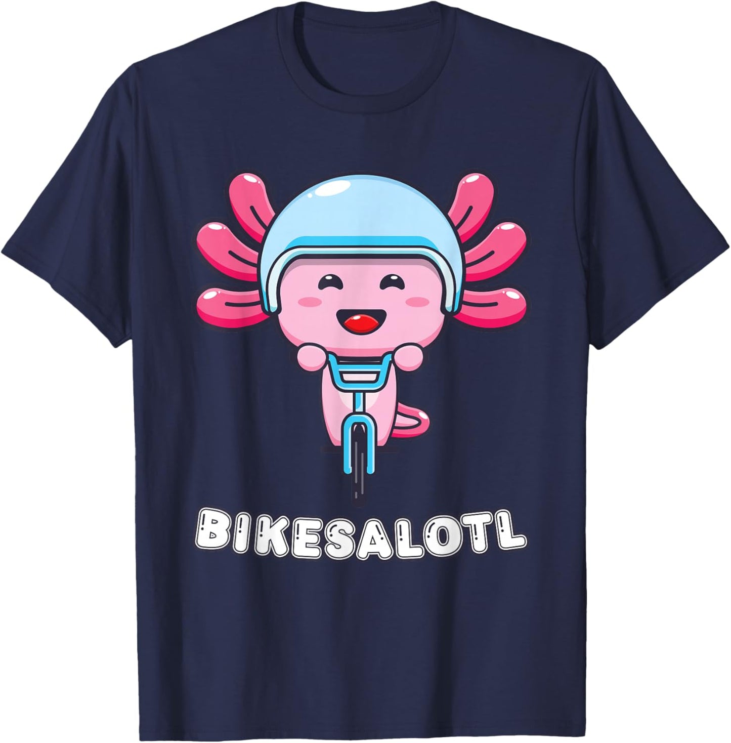 Bikesalotl Axolotl Bike Biking Cycling T-Shirt - T-Shirt | Navy