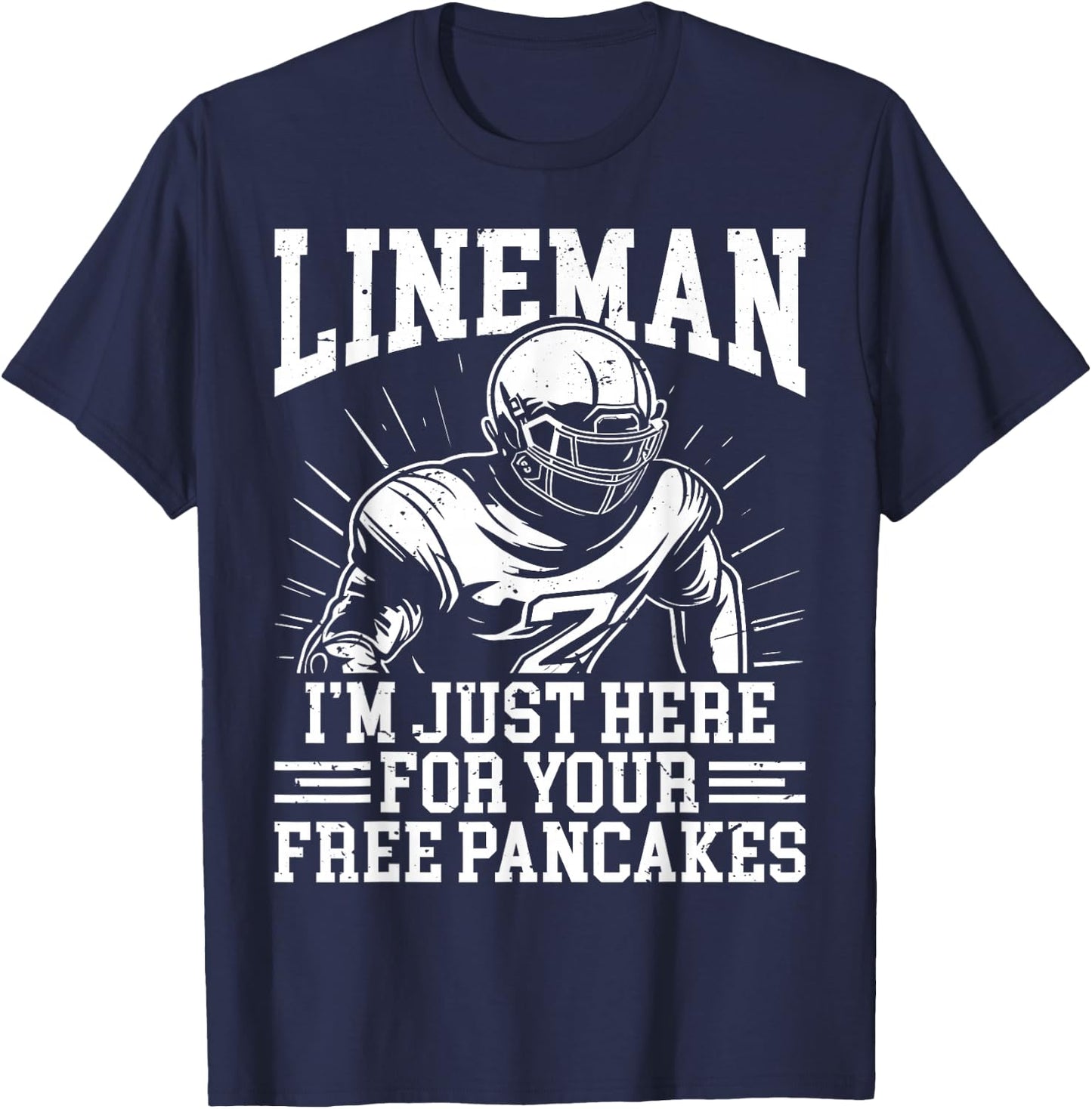 Offensive Lineman Gloves O Line American Football Player T-Shirt - T-Shirt | Navy