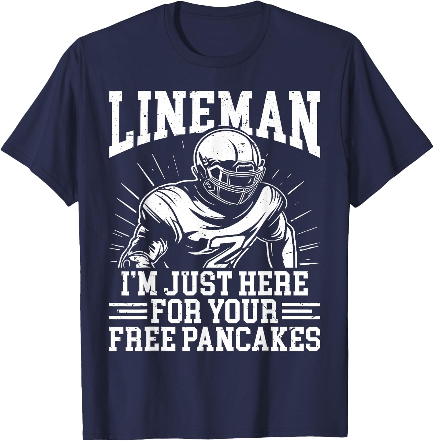 Offensive Lineman Gloves O Line American Football Player T-Shirt - T-Shirt | Navy