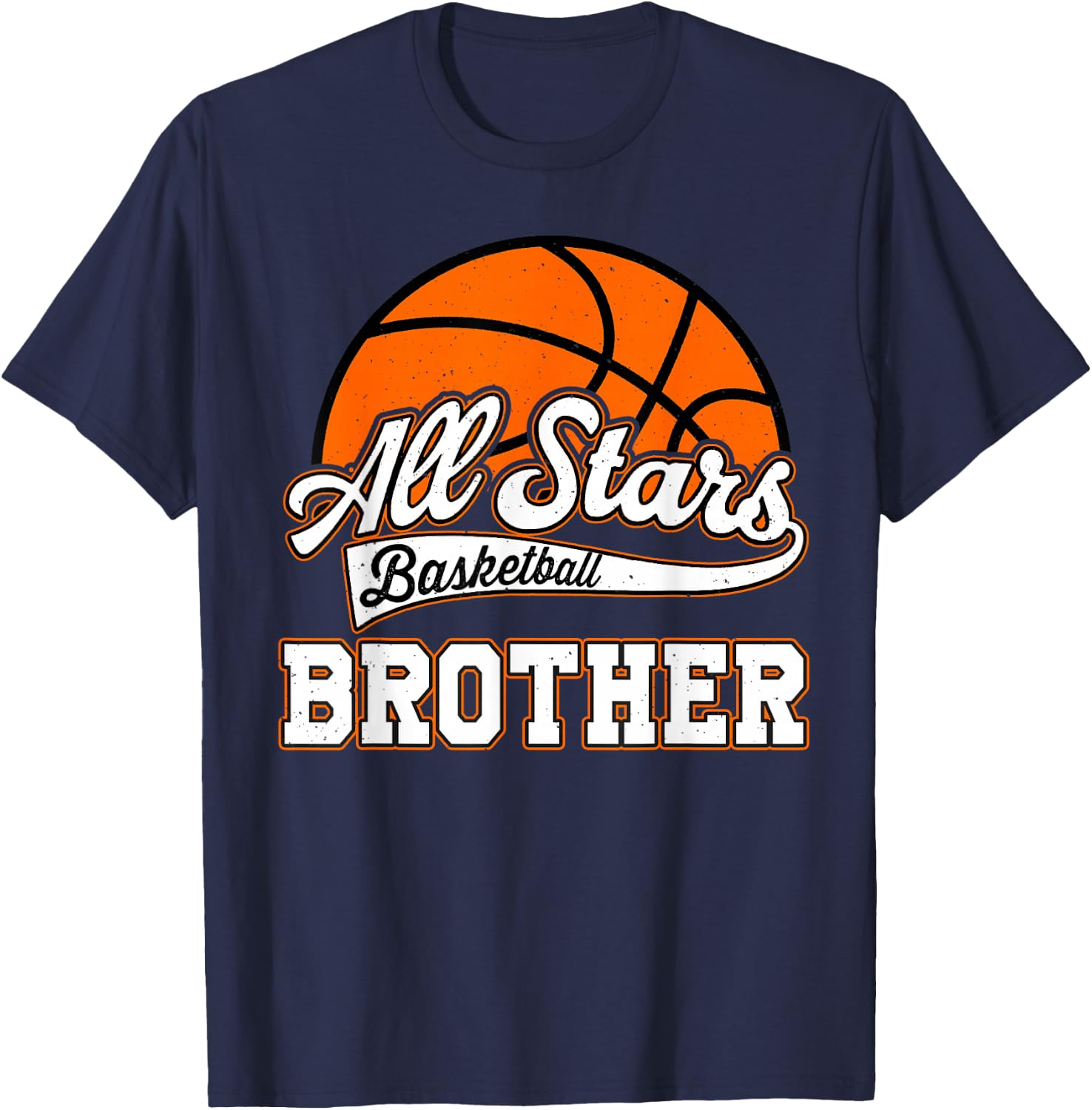 All-Star Basketball Brother of the Birthday Boy Baller T-Shirt - T-Shirt | Navy