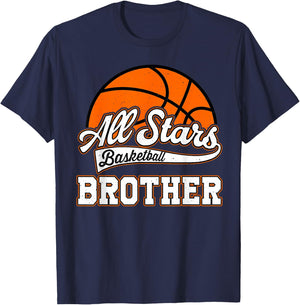 All-Star Basketball Brother of the Birthday Boy Baller T-Shirt - T-Shirt | Navy