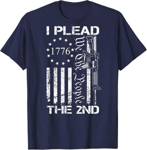 I Plead The 2nd Amendment We The People AR15 Pro Gun (BACK) T-Shirt - T-Shirt | Navy