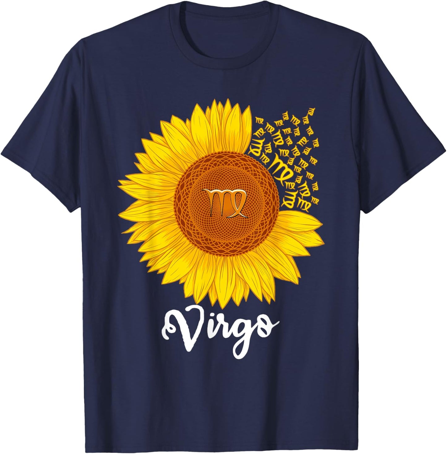Virgo Sunflower Zodiac Sign Floral Astrology Women T-Shirt - T-Shirt | Navy