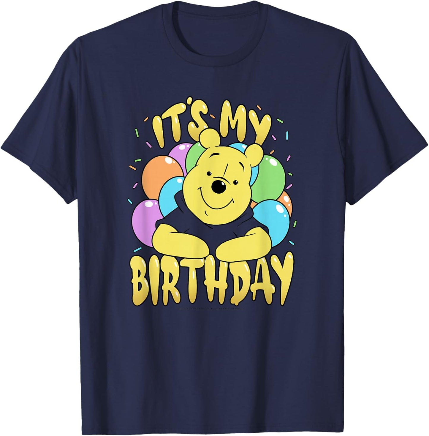 Disney Winnie The Pooh It's My Birthday Balloons T-Shirt - T-Shirt | Navy
